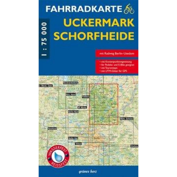 FAHRRADKARTE UCKERMARK, SCHORFHEIDE 1:75 000 Ansicht 1