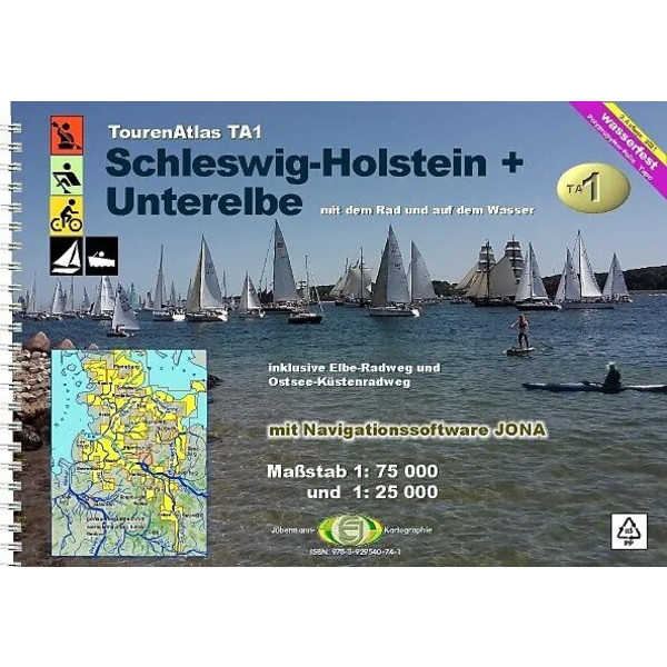 TOURENATLAS TA1 WASSERWANDERN SCHLESWIG-HOLSTEIN-UNTERELBE - Wasserkarte Ansicht 1