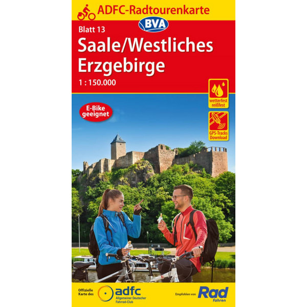 ADFC-RADTOURENKARTE 13 SAALE /WESTLICHES ERZGEBIRGE - Fahrradkarte Ansicht 1