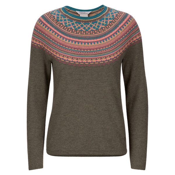 WESTLANDS FAIRISLE CREW Damen - Strickpullover-EVERGLADE HTR MANZANITA PT