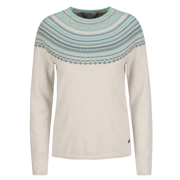 WESTLANDS FAIRISLE CREW Damen - Strickpullover-CHALK HTR MANZANITA PT