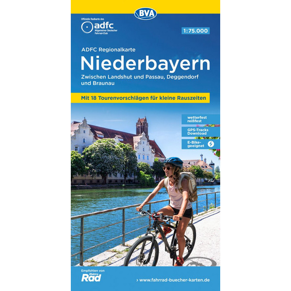 ADFC REGIONALKARTE NIEDERBAYERN MIT TOURENVORSCHLÄGEN - Fahrradkarte Ansicht 1
