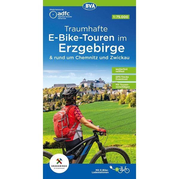 ADFC TRAUMHAFTE E-BIKE-TOUREN IM ERZGEBIRGE - Fahrradkarte Ansicht 1