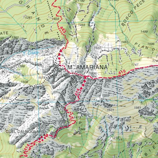TABACCO WANDERN 1 : 25 000 PREALPI CARNICHE / VAL TAGLIAMENT - Wanderkarte Ansicht 2