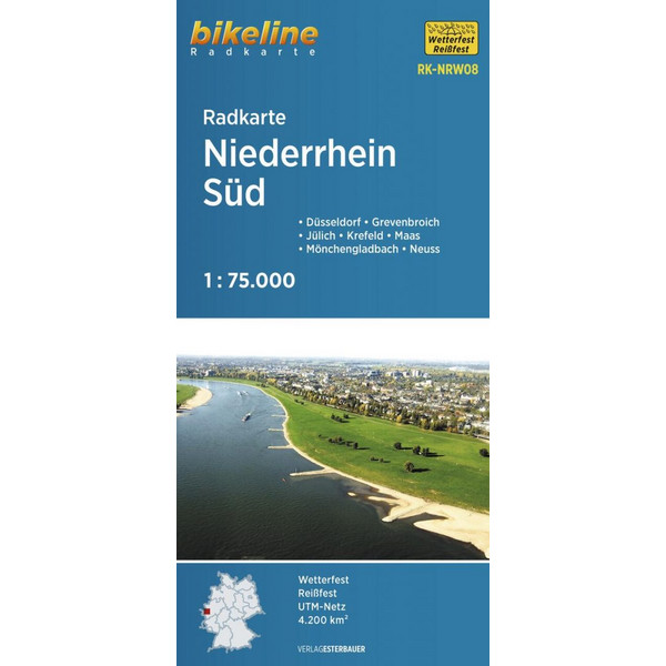 RADKARTE NIEDERRHEIN SÜD 1:75.000 (RK-NRW08) - Fahrradkarte Ansicht 1