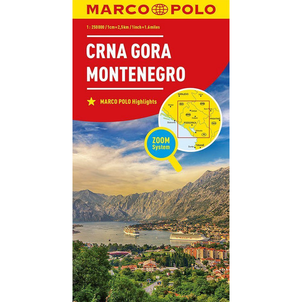 MARCO POLO LÄNDERKARTE MONTENEGRO 1:250 000 Ansicht 1