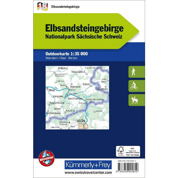 ELBSANDSTEINGEBIRGE NR. 18 OUTDOORKARTE DEUTSCHLAND 1:35 000 - Karte Ansicht 2