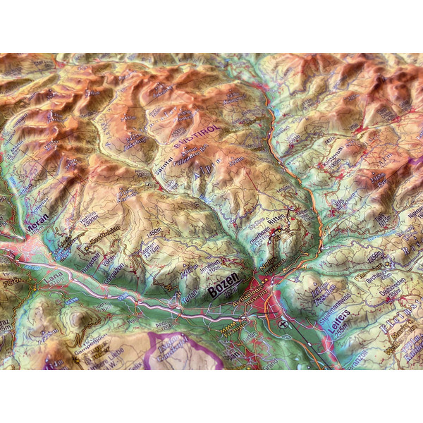 RELIEF TIROL 1:325.000 MIT NATURHOLZRAHMEN - Karte Ansicht 2