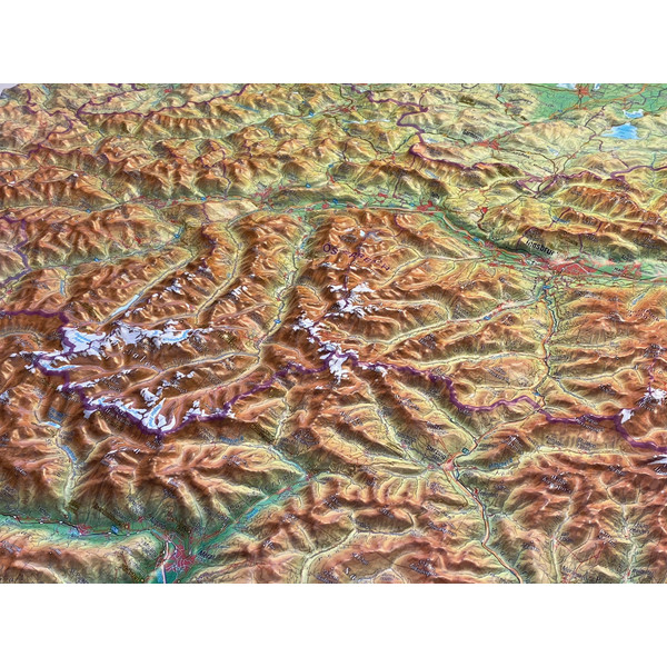 RELIEF TIROL 1:325.000 MIT NATURHOLZRAHMEN - Karte Ansicht 3