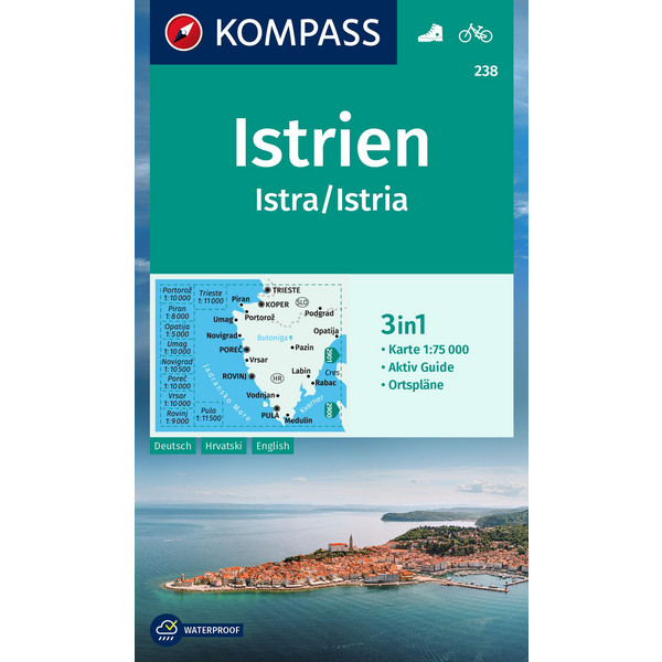 KOMPASS WANDERKARTE ISTRIEN, ISTRA, ISTRIA 1:75 000 Ansicht 1