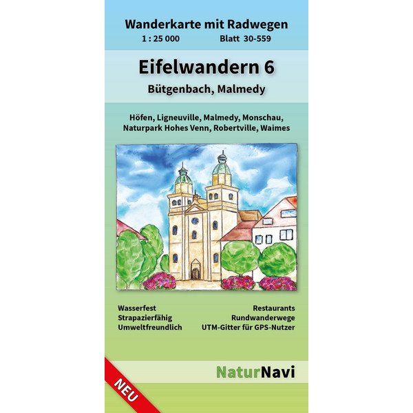 EIFELWANDERN 6 - BÜTGENBACH, MALMEDY - Wanderkarte Ansicht 1