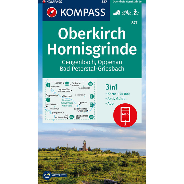 KOMPASS WANDERKARTE 877 OBERKIRCH, HORNISGRINDE, GENGENBACH Ansicht 1