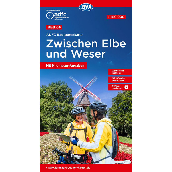 ADFC-RADTOURENKARTE 6 ZWISCHEN ELBE UND WESER 1:150.000 - Fahrradkarte Ansicht 1
