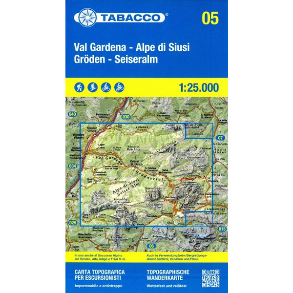 VAL GARDENA- ALPE DI SIUSI- GRÖDEN - SEISERALM 1:25 000 Ansicht 1