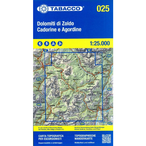 DOLOMITI ZOLDO CADORINE E AGORDINE 1:25 000 - Wanderkarte Ansicht 1