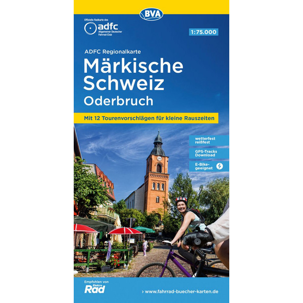 ADFC-REGIONALKARTE MÄRKISCHE SCHWEIZ ODERBRUCH,1:75.000 - Fahrradkarte Ansicht 1