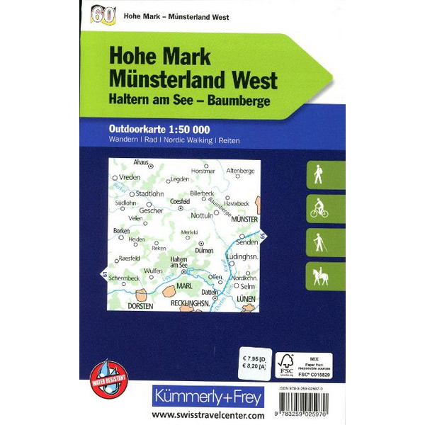 HOHE MARK - MÜNSTERLAND WEST NR. 60 OUTDOORKARTE DEUTSCHLAND - Karte Ansicht 2