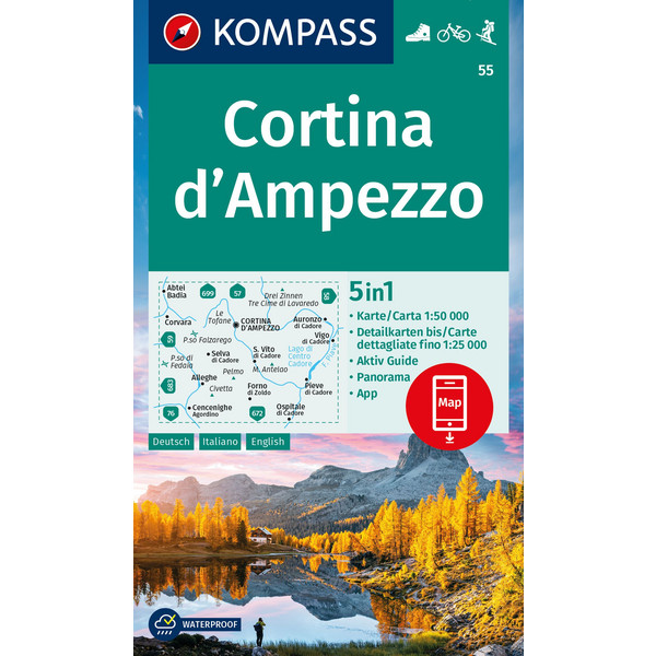 KOMPASS WANDERKARTE 55 CORTINA D'AMPEZZO Ansicht 1
