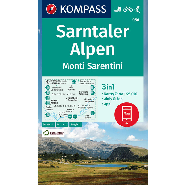 KOMPASS WANDERKARTE 056 SARNTAL, MONTI SARENTINI 1:25T Ansicht 1