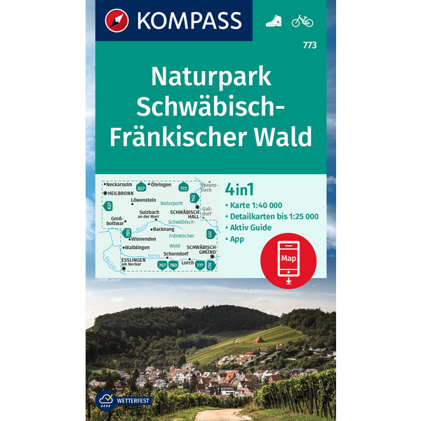 KOMPASS WANDERKARTE 773 NATURPARK SCHWÄBISCH-FRÄNKISCHER WAL Ansicht 1