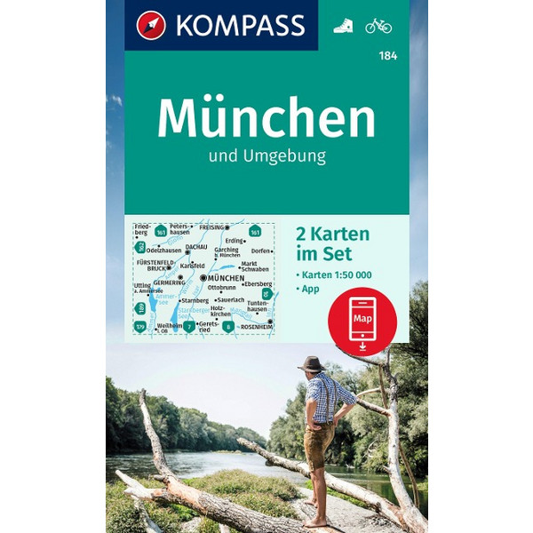 KOMPASS WANDERKARTE 184 MÜNCHEN UND UMGEBUNG Ansicht 1