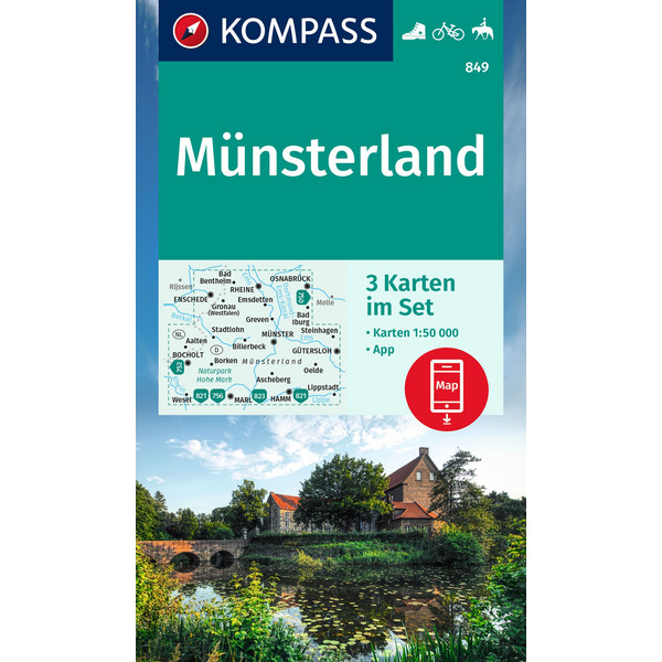 KOMPASS WANDERKARTE 849 MÜNSTERLAND (3-K-SET) Ansicht 1