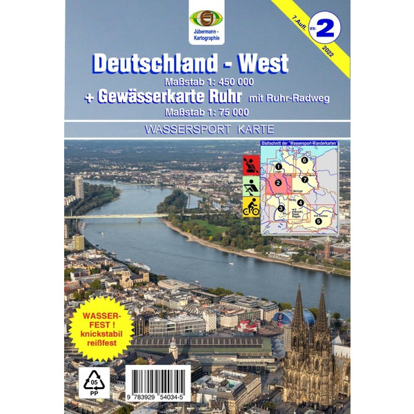 WASSERSPORT-WANDERKARTE 02. DEUTSCHLAND WEST Ansicht 1