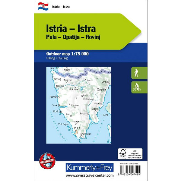 ISTRIEN NR. 01 OUTDOORKARTE KROATIEN 1:75 000 - Karte Ansicht 2