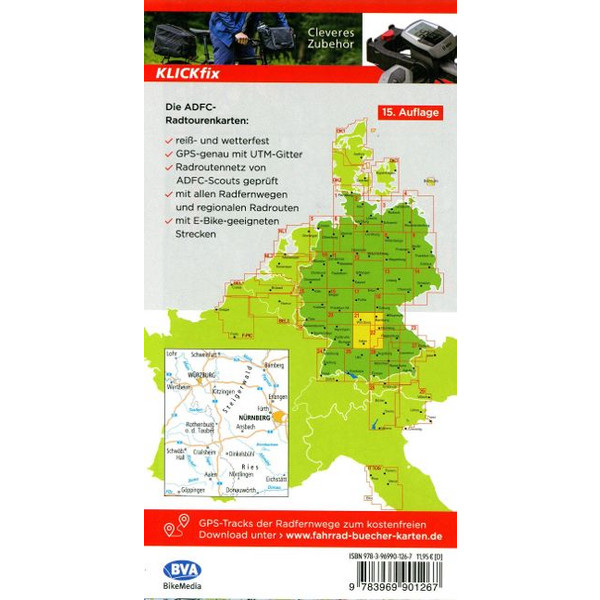 ADFC-RADTOURENKARTE 21 MAINFRANKEN TAUBERTAL 1:150.000 - Fahrradkarte Ansicht 2