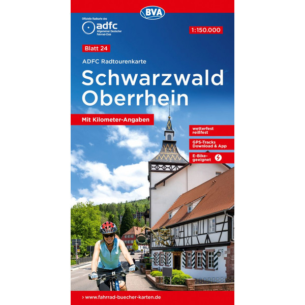 ADFC-RADTOURENKARTE 24 SCHWARZWALD OBERRHEIN 1:150.000 - Fahrradkarte Ansicht 1