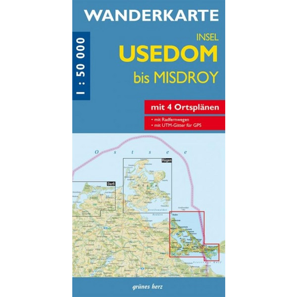 WANDERKARTE INSEL USEDOM BIS MISDROY Ansicht 1