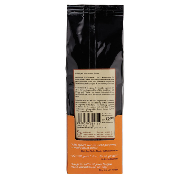 Becking Kaffee GLOBETROTTER ÄQUATOR ESPRESSO Ansicht 2
