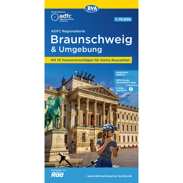 ADFC-REGIONALKARTE BRAUNSCHWEIG UND UMGEBUNG, 1:75.000 - Fahrradkarte Ansicht 1