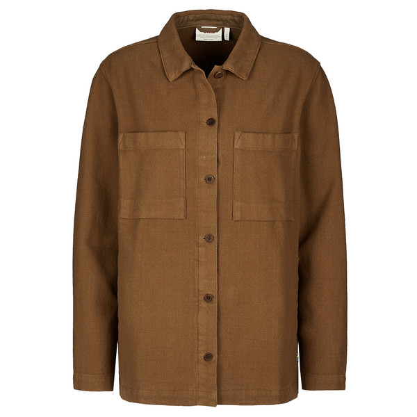 SINGI FLANNEL OVERSHIRT W Damen - Flanellhemd-WOOD BROWN