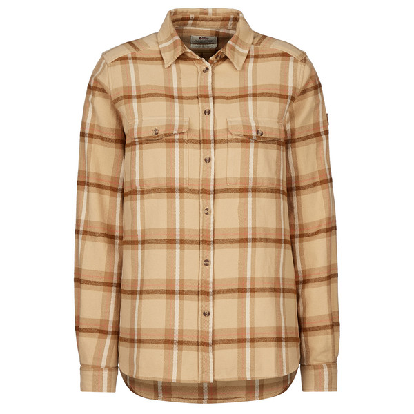 ÖVIK HEAVY FLANNEL SHIRT W Damen - Flanellhemd-DUNE BEIGE-BUCKWHEAT BROWN