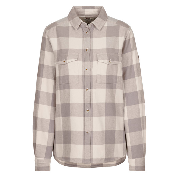 ÖVIK HEAVY FLANNEL SHIRT W Damen - Flanellhemd-FOG-CHALK WHITE