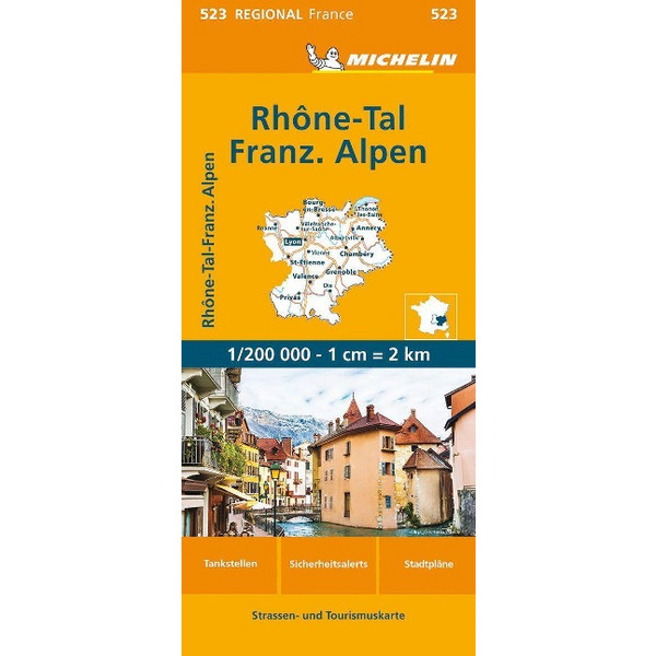 MICHELIN RHONETAL - FRANZÖSICHE ALPEN - Straßenkarte Ansicht 1