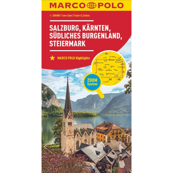 MARCO POLO REGIONALKARTE ÖSTERREICH 02 SALZBURG, KÄRNTEN - Straßenkarte Ansicht 1