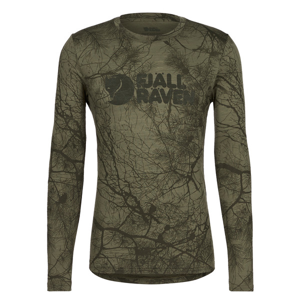 VÄRMLAND WOOL LS M Herren - Langarmshirt-GREEN CAMO