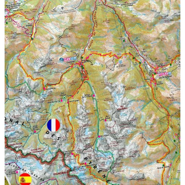 TRAVERSEE DES PYRENÉES 1:110 000 - Wanderkarte Ansicht 2