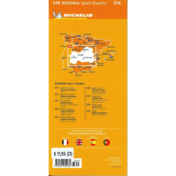 MICHELIN ESTREMADURA, KASTILIEN-LA MANCHA, MADRID - Straßenkarte Ansicht 2