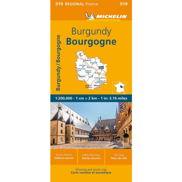 MICHELIN BURGUND - Straßenkarte Ansicht 1