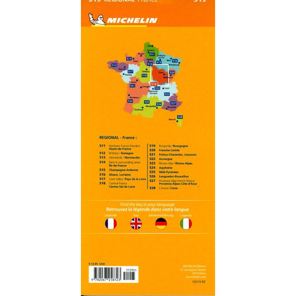 MICHELIN BURGUND - Straßenkarte Ansicht 2