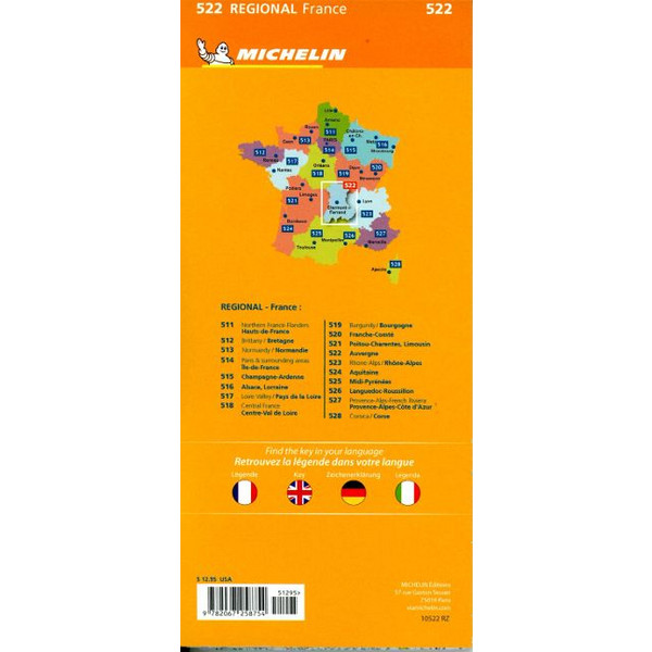 MICHELIN AUVERGNE-LIMOUSIN - Straßenkarte Ansicht 2