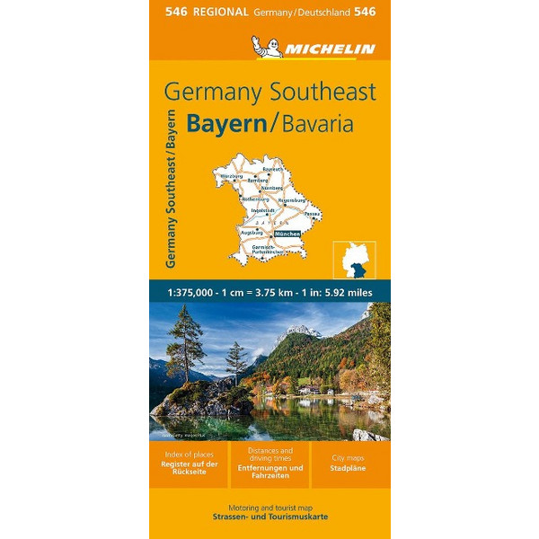 SOUTHEAST, BAVARIA - MICHELIN REGIONAL MAP 546 - Straßenkarte