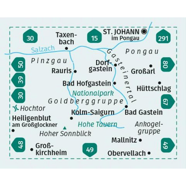 KOMPASS WANDERKARTE 40 GASTEINERTAL, GOLDBERGGRUPPE Ansicht 2