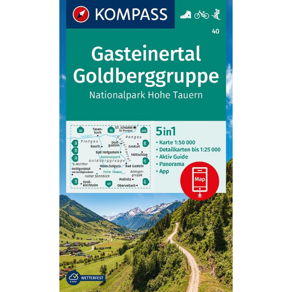 KOMPASS WANDERKARTE 40 GASTEINERTAL, GOLDBERGGRUPPE Ansicht 1