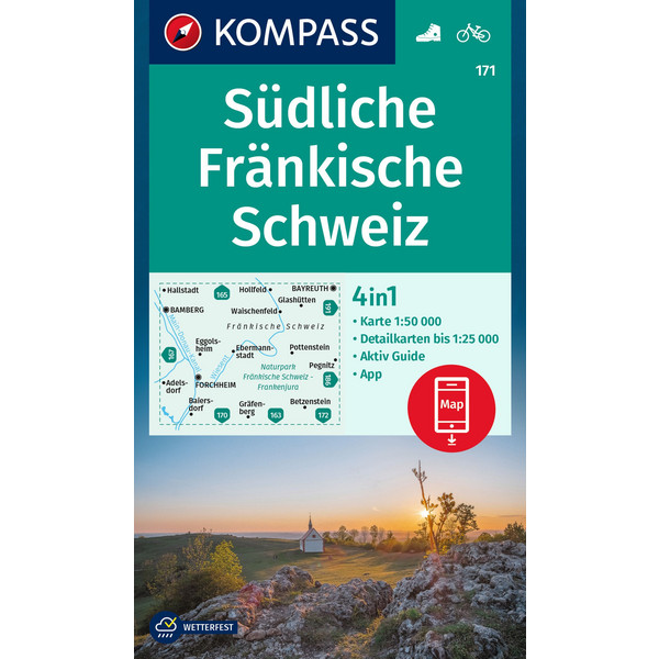 KOMPASS WANDERKARTE 171 SÜDLICHE FRÄNKISCHE SCHWEIZ 1:50.000 Ansicht 1