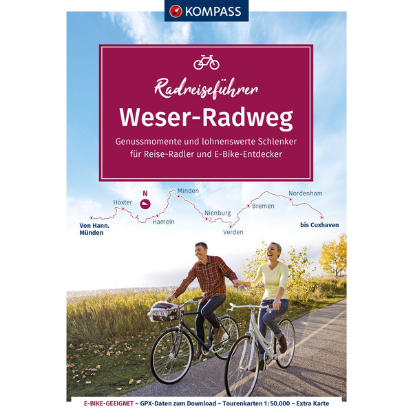 KOMPASS RADREISEFÜHRER WESER-RADWEG - Radwanderführer Ansicht 1