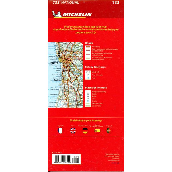 PORTUGAL & MADEIRA - MICHELIN NATIONAL MAP 733 - Straßenkarte Ansicht 2